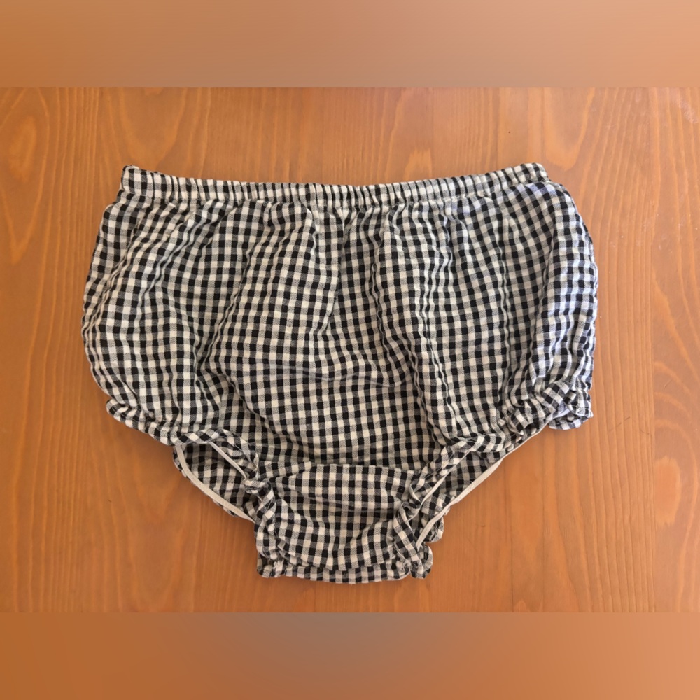 Black and White Gingham Bloomers 0-24M